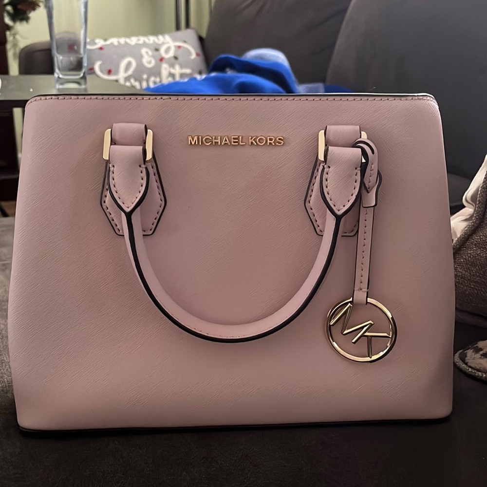 MICHAEL Michael Kors Pale Pink Saffiano Leather Satchel